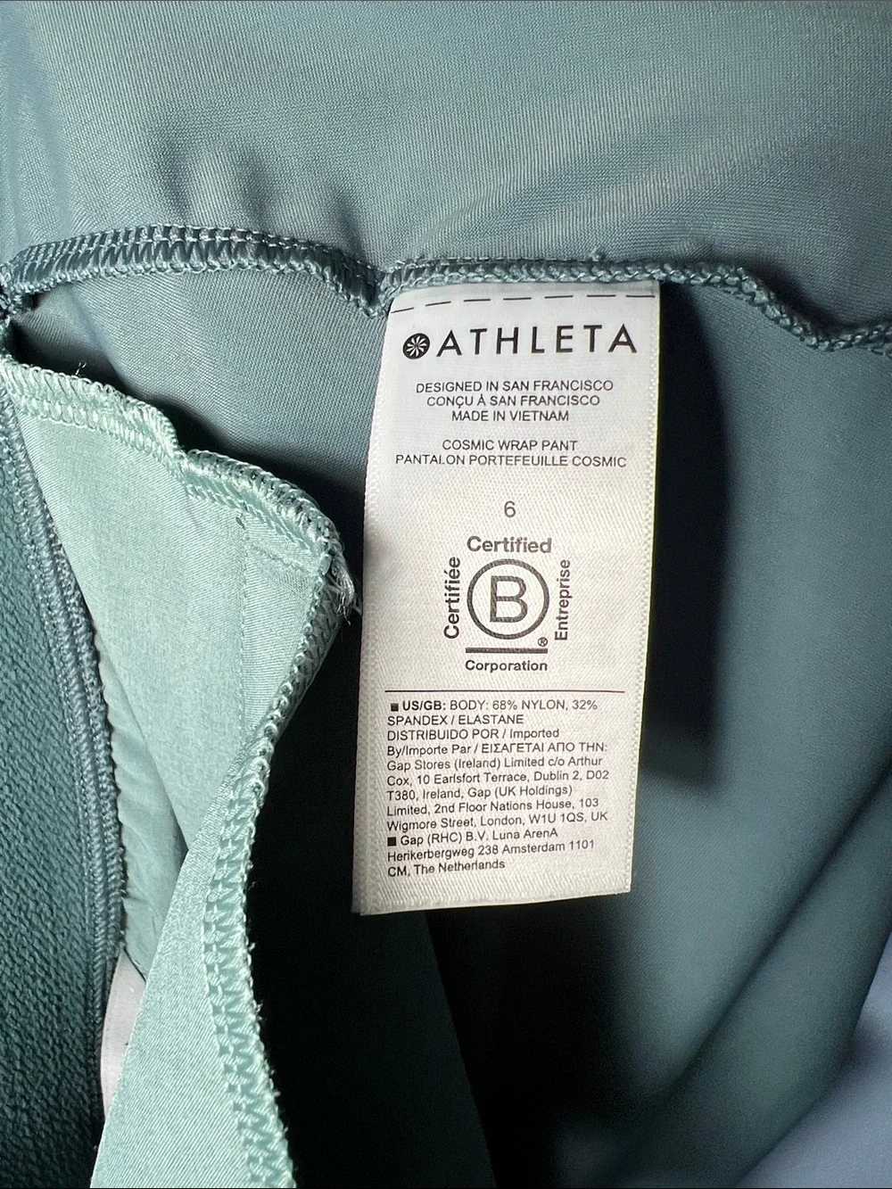 Athleta Cosmic Wrap Pant Sage Green High-Waist Wide Leg
